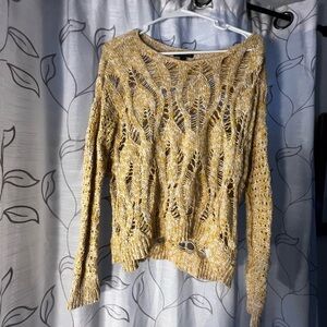 Yellow and white cut out top from American outfittters